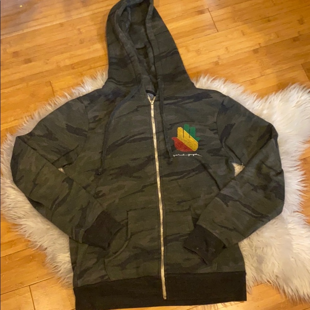 Spiritual Gangster Camo Hoodie Mens Size Small